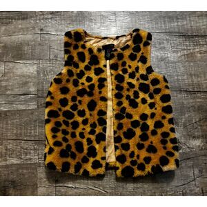 Rachel Zoe Girls Faux‎ Fur Leopard Print Vest Size M 7/8 Sleeveless Jacket